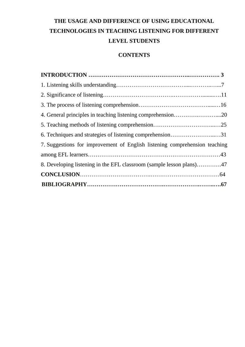 Teaching Listening Comprehension in EFL