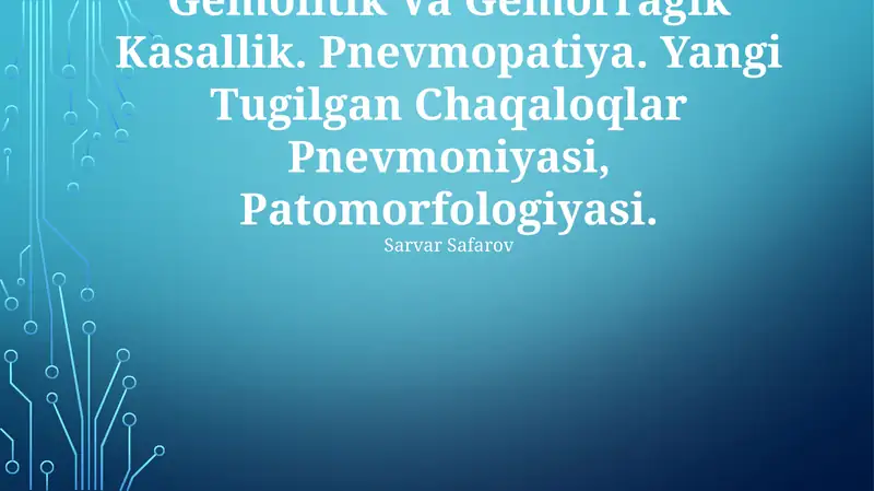 Yangi Tugilgan Chaqaloqlar Pnevmoniyasi