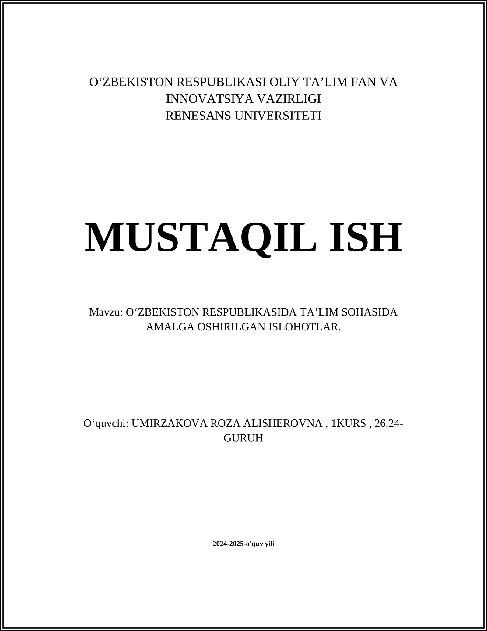 Ta’lim tizimida raqamli transformatsiya