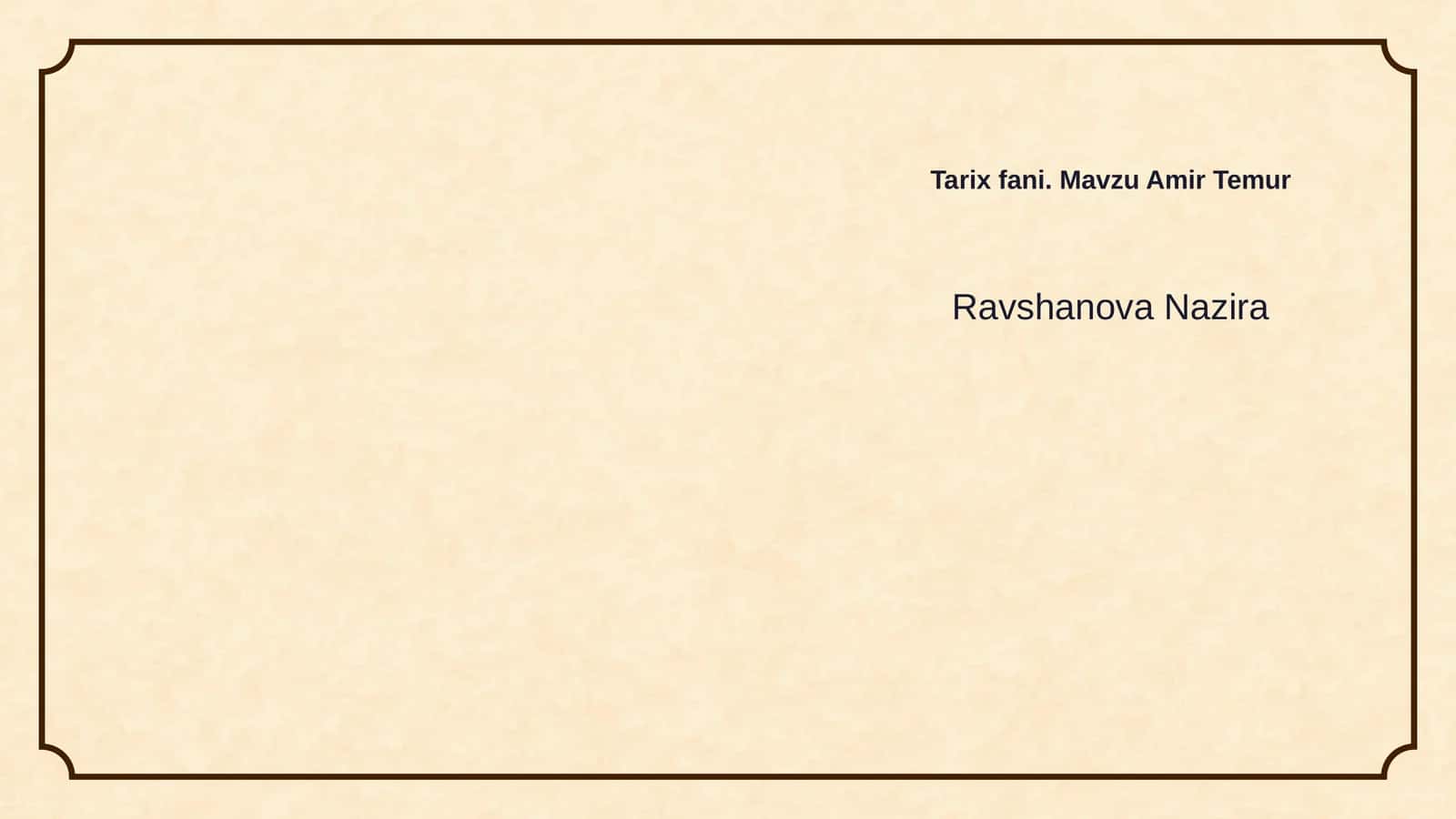 Amir Temur Tarixi