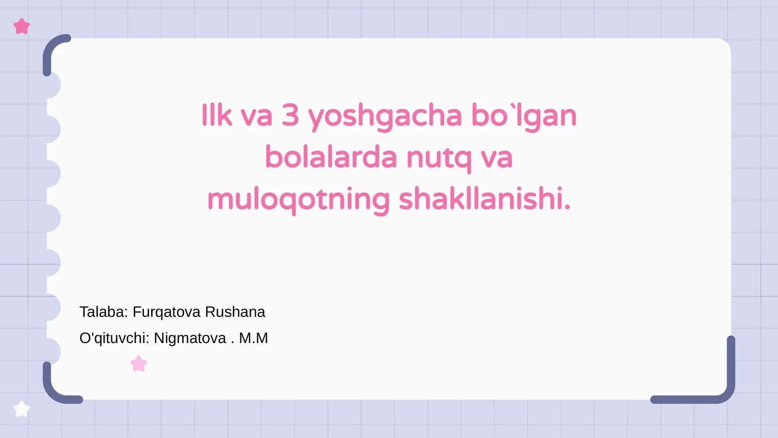 Nutq va muloqotning shakllanishi