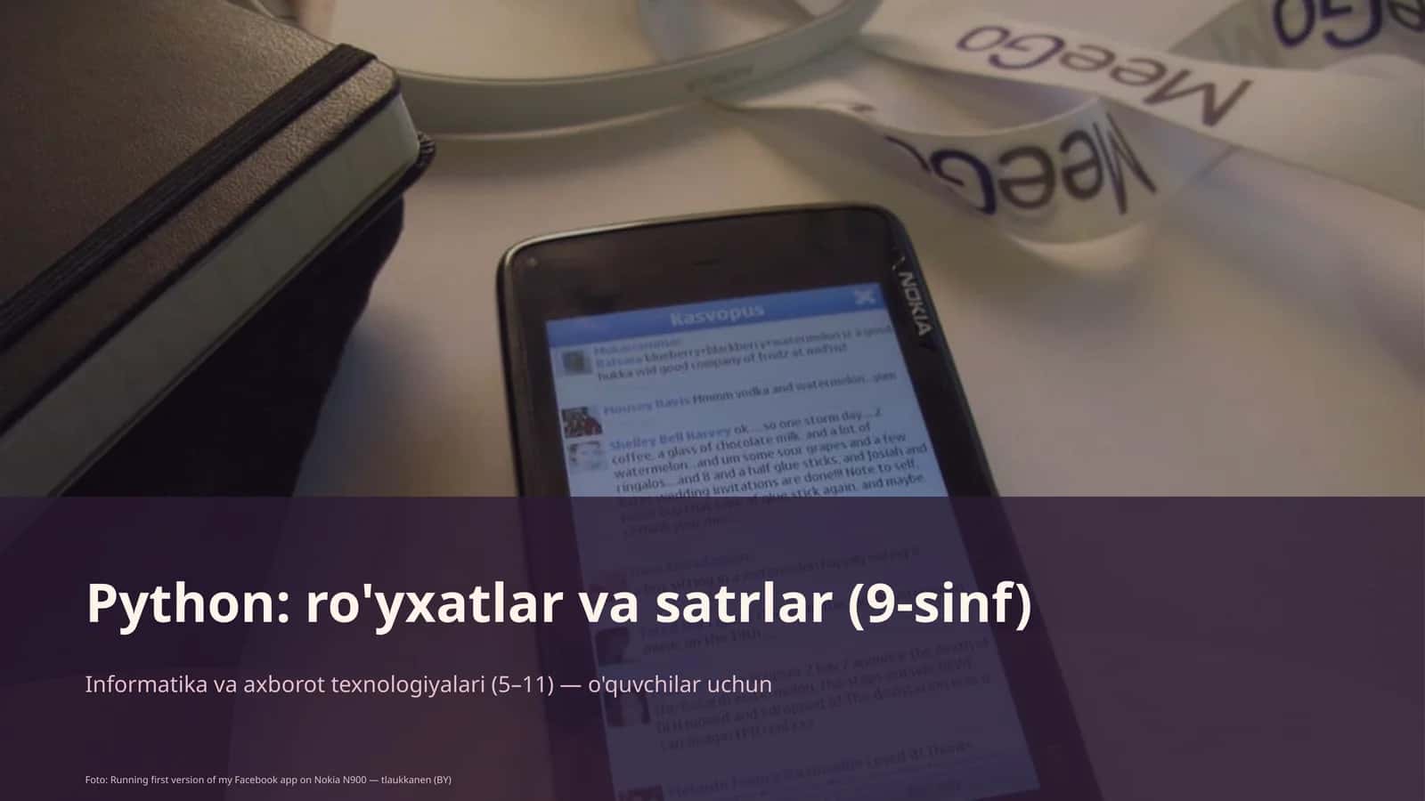 Python: ro'yxatlar va satrlar (9-sinf)