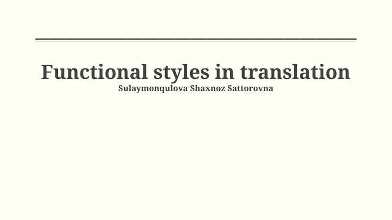 Functional styles in translation