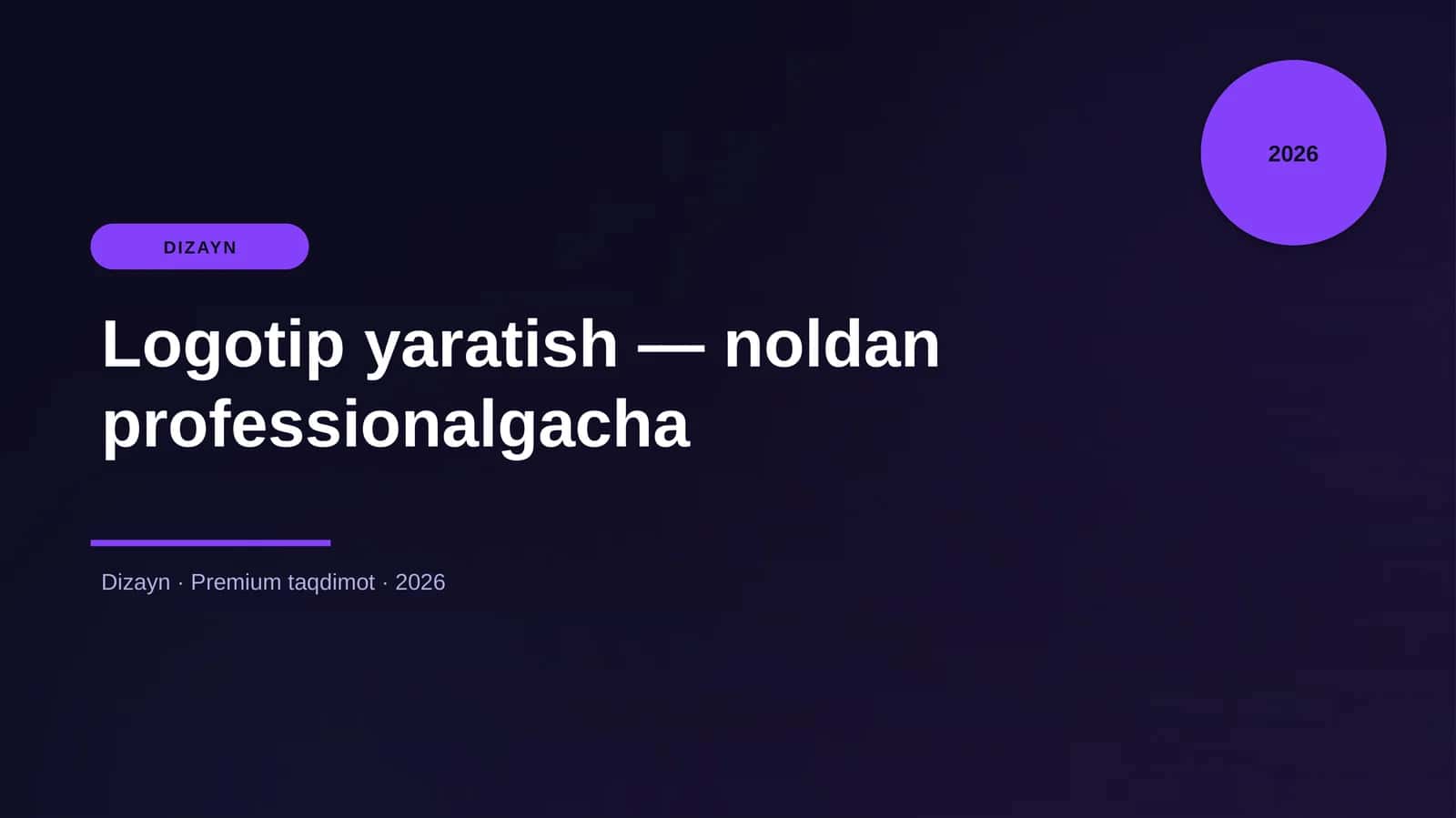 Logotip yaratish — noldan professionalgacha