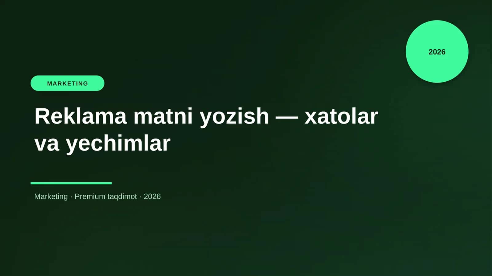 Reklama matni yozish — xatolar va yechimlar