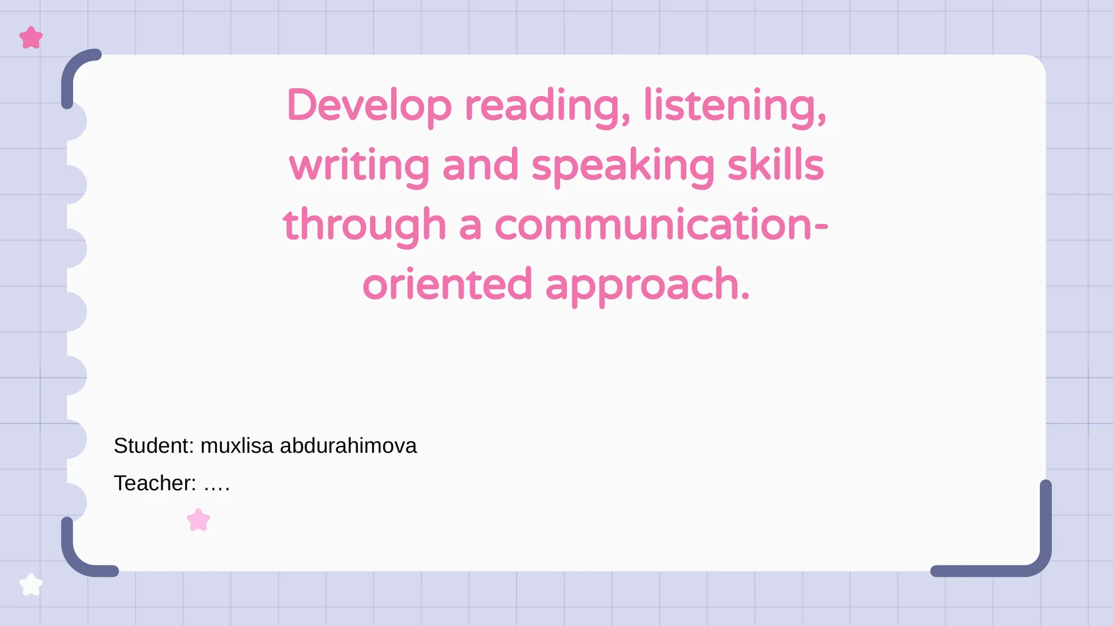 Communication-Oriented Language Learning