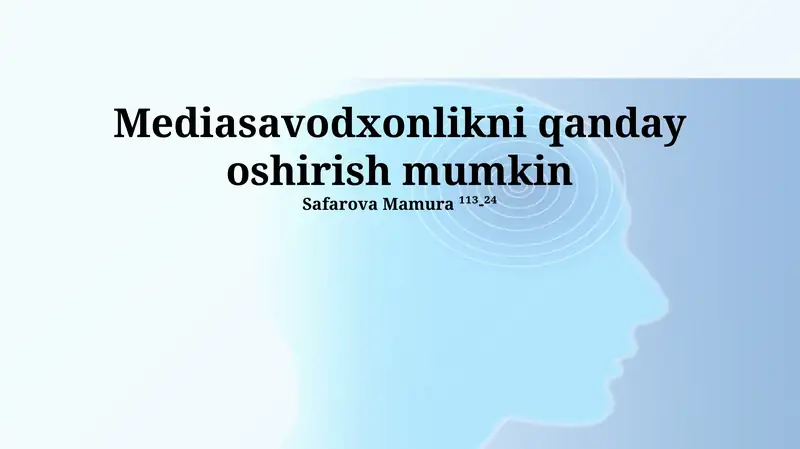 Media Savodxonlikni Oshirish Mumkin