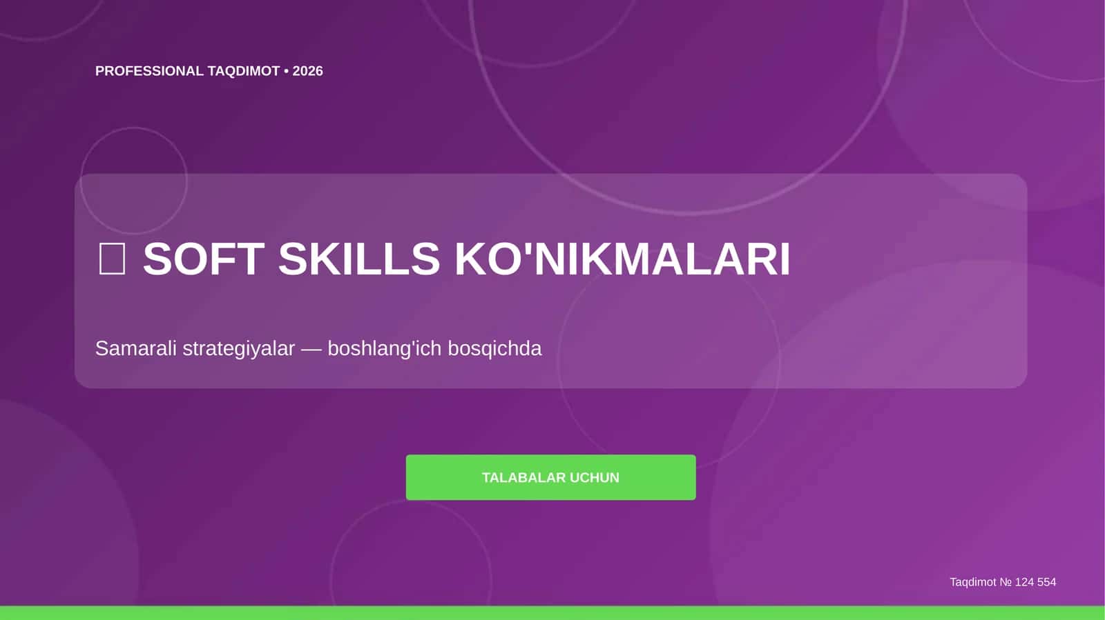 SOFT SKILLS KO'NIKMALARI