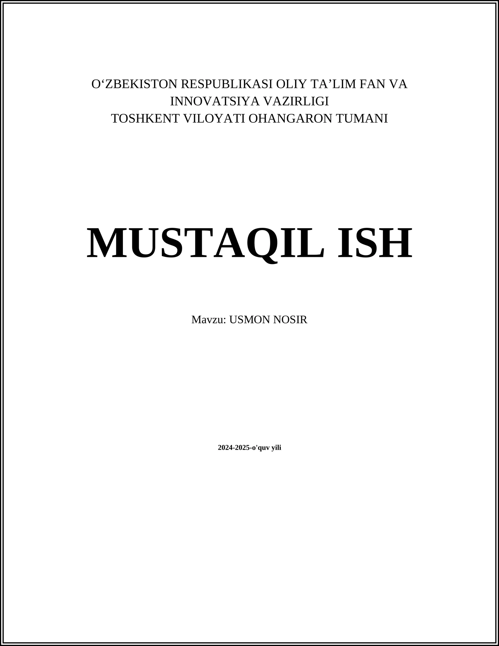 USMON NOSIR