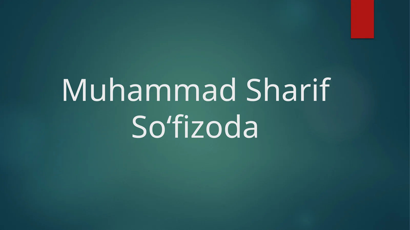 Muhammad Sharif So‘fizoda