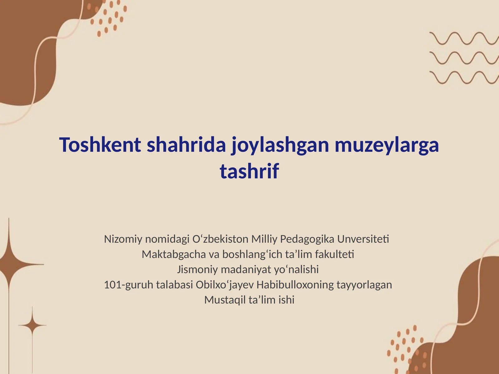 Toshkent Shahri Muzeylari