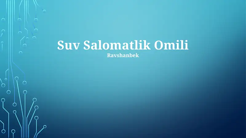 Suv Salomatlik Omili