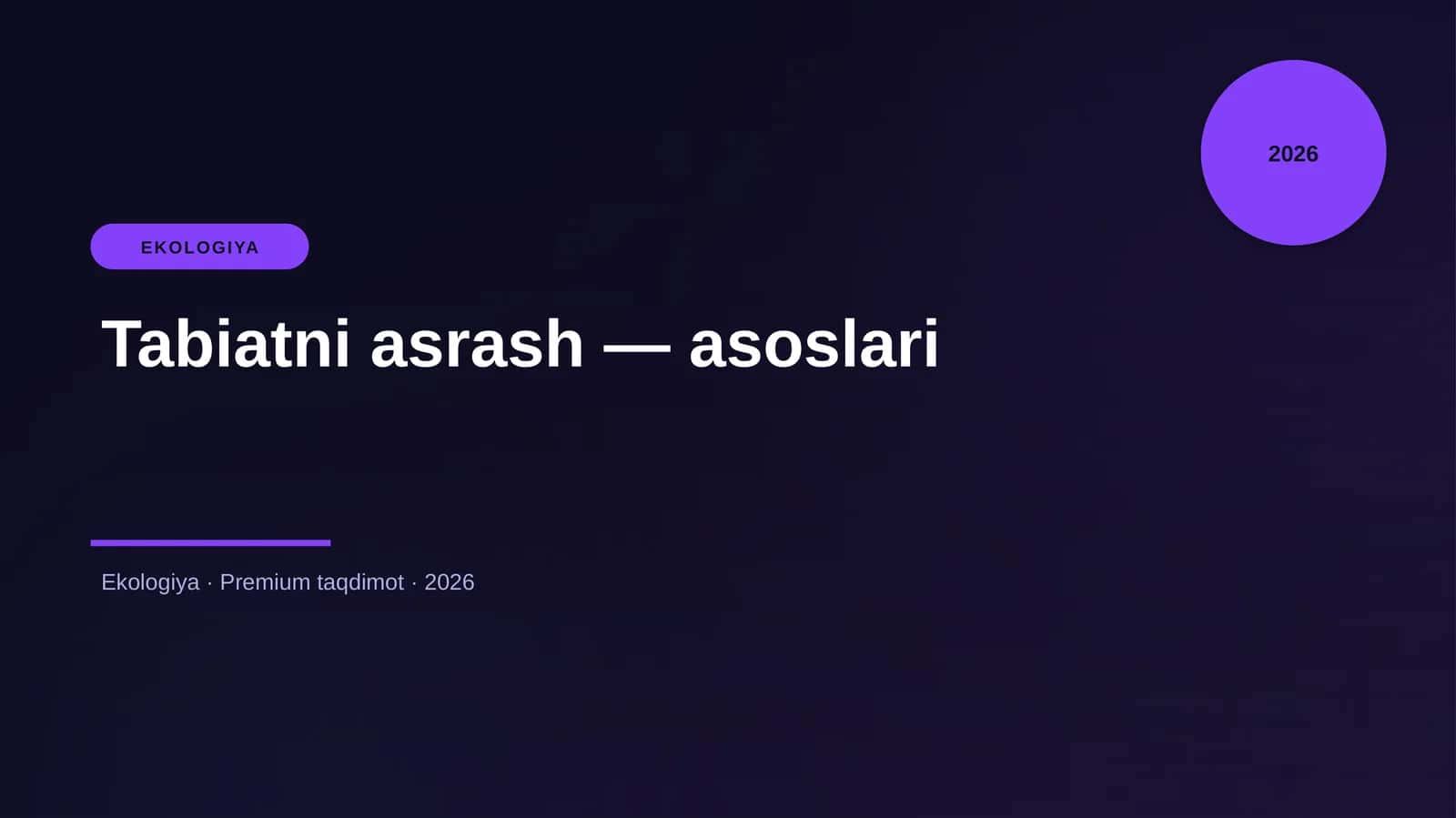 Tabiatni asrash — asoslari