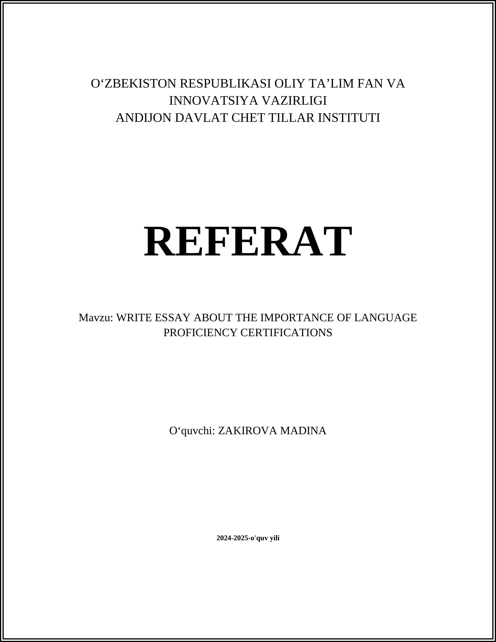 WRITE ESSAY ABOUT THE IMPORTANCE OF LANGUAGE PROFICIENCY CERTIFICATIONS