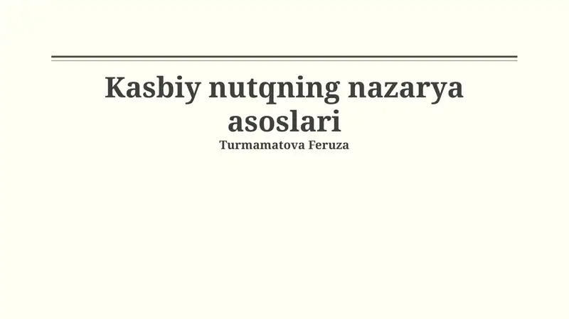 Retorika va Nutq Madaniyati