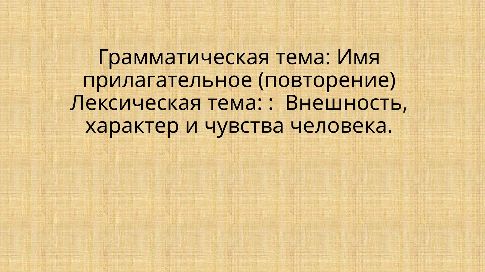 Имя прилагательное в русском языке