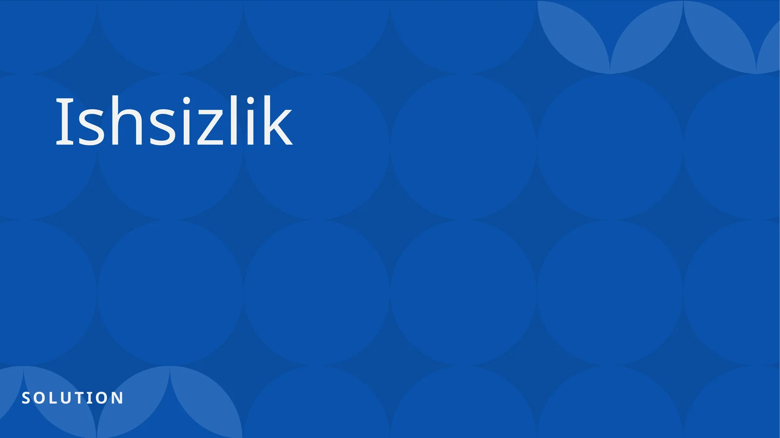 Ishsizlik. Bandlikni ta'minlash