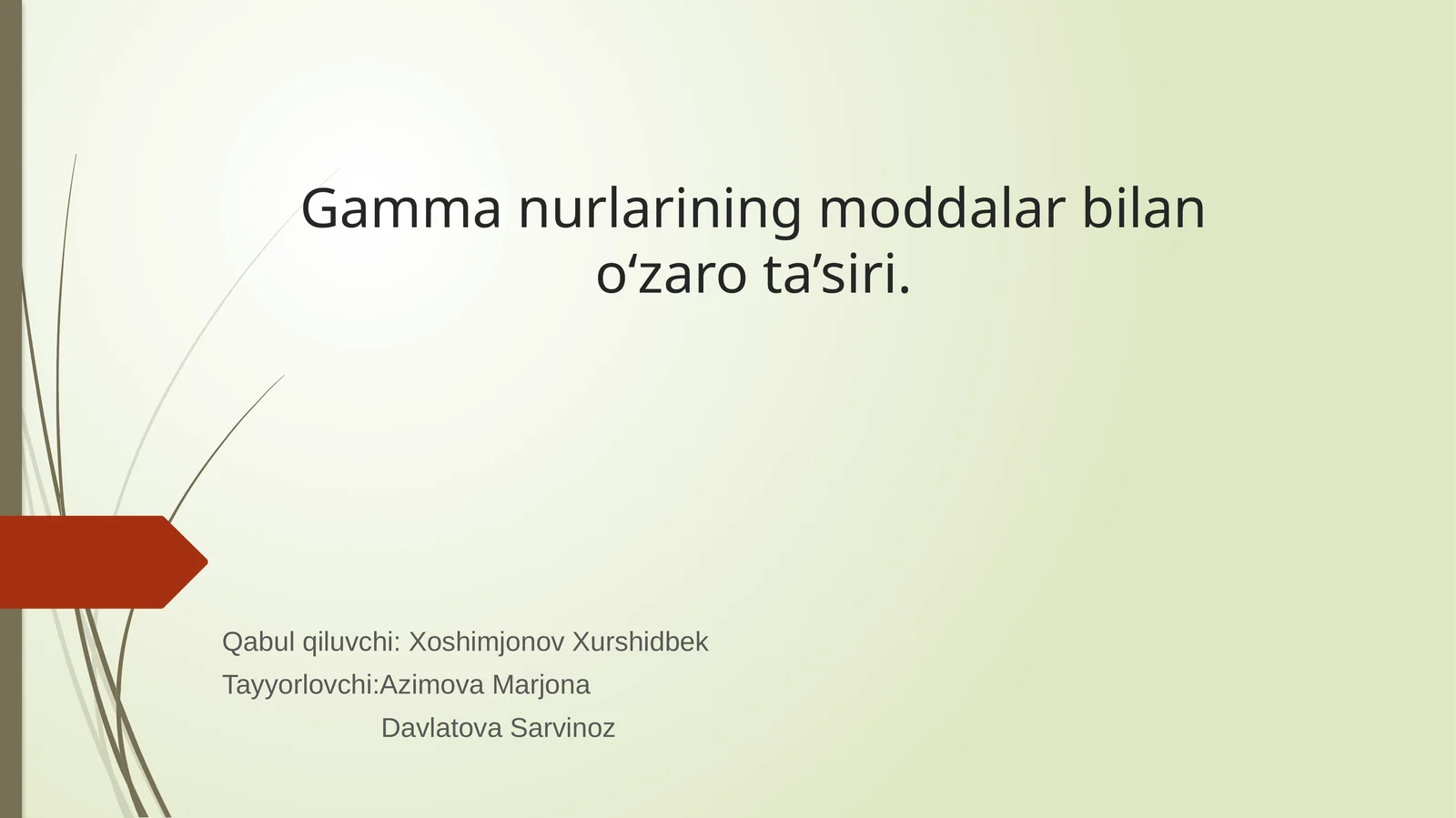 Gammanurlarining moddalar bilan o'zaro ta'siri