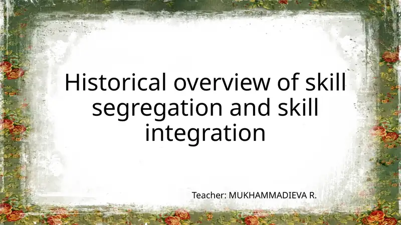 Segregation skill approach in teaching English