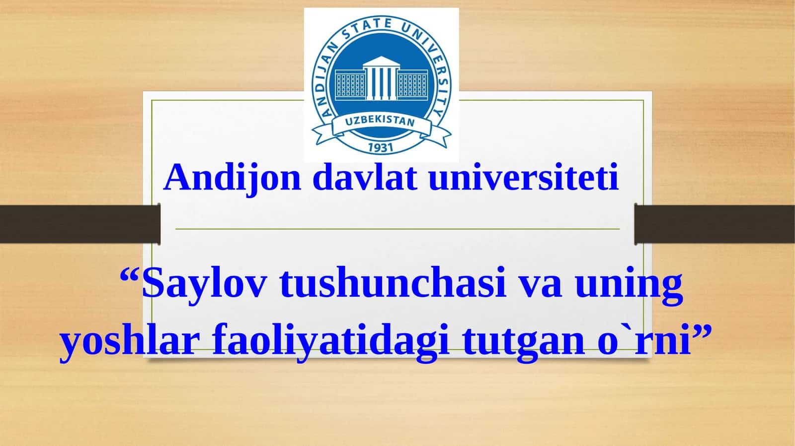 Saylov tushunchasini o'rgating
