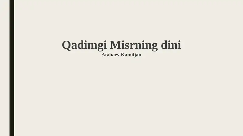 Qadimgi Misrning dini