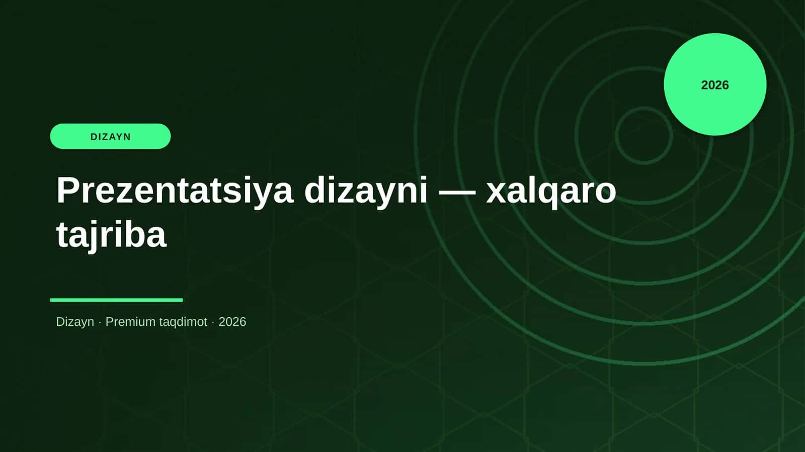 Prezentatsiya dizayni — xalqaro tajriba