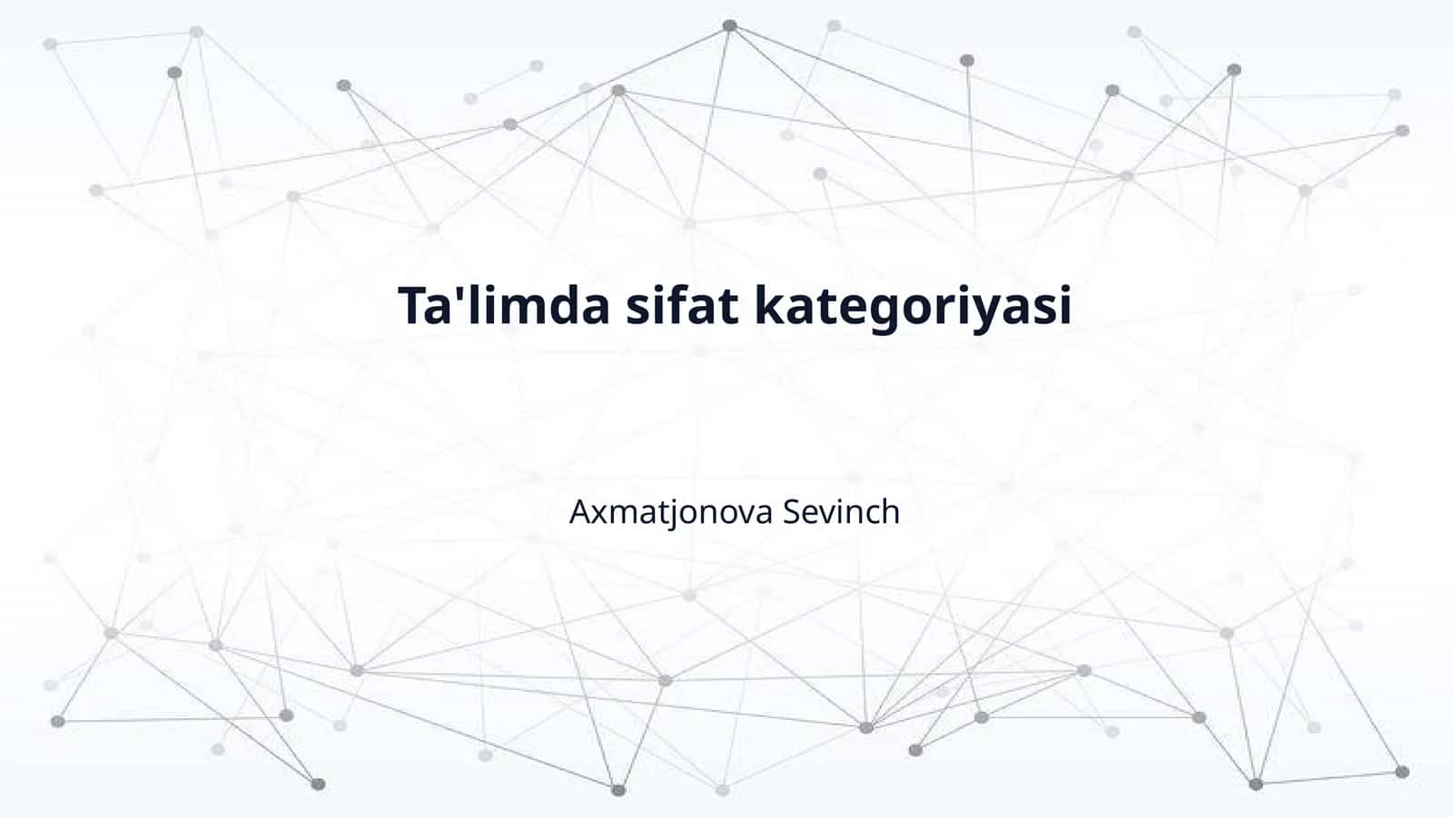 Ta'limda sifat kategoriyasi