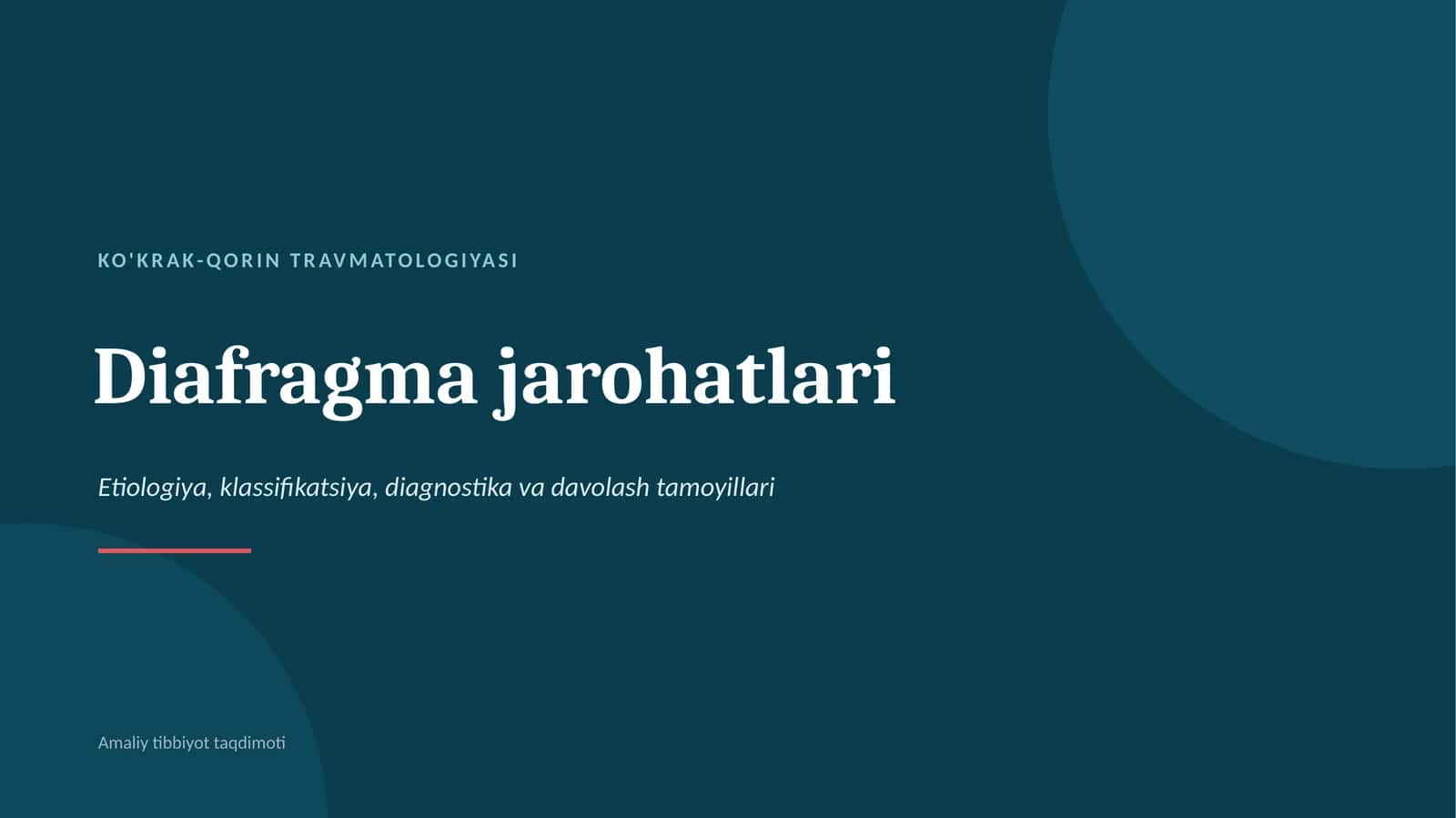 KO'KRAK-QORIN TRAVMATOLOGIYASI
