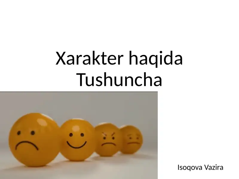 Xarakter haqida Tushuncha