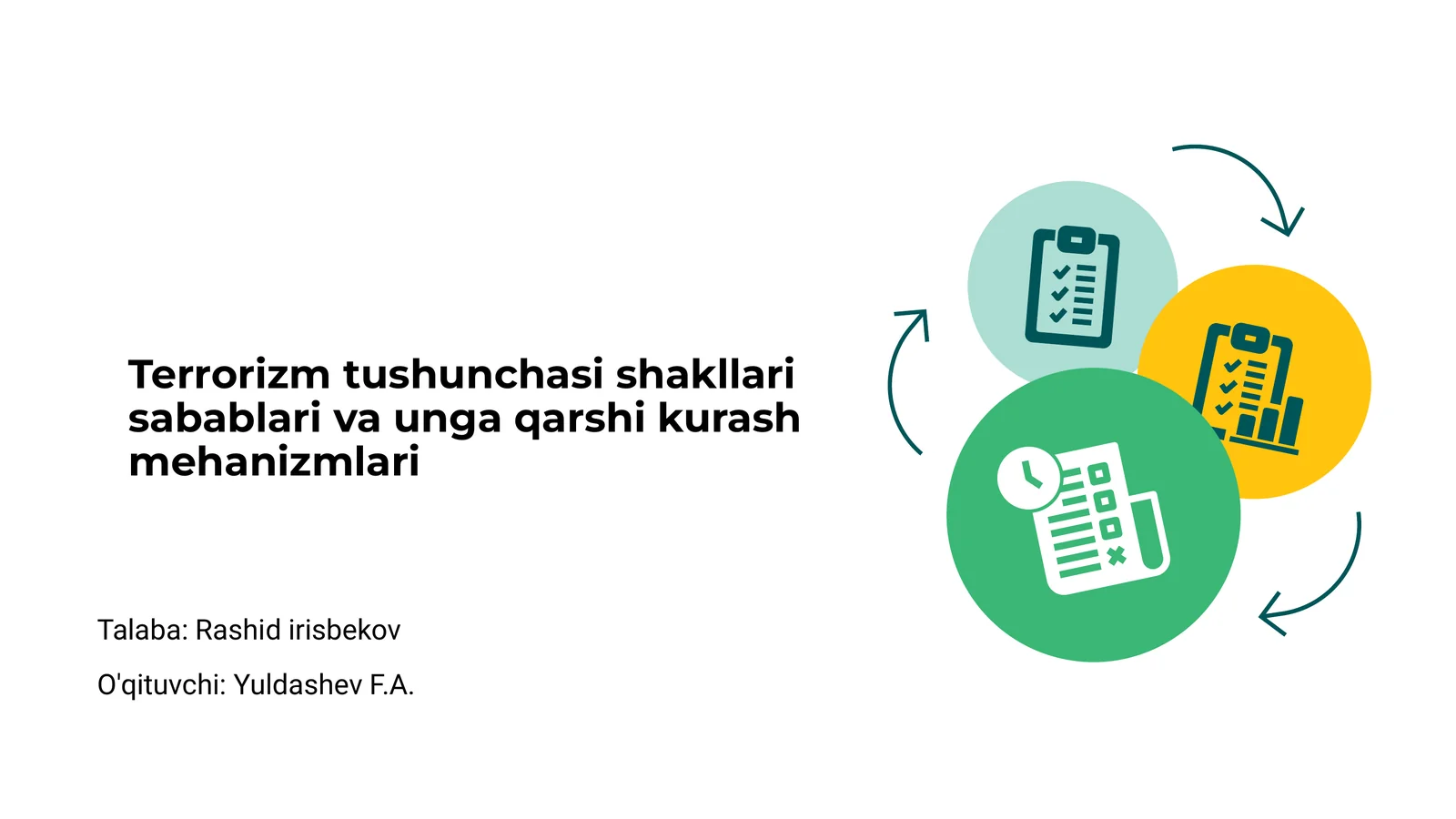 Terrorizm tushunchasi shakllari sabablari va unga qarshi kurash mehanizmlari