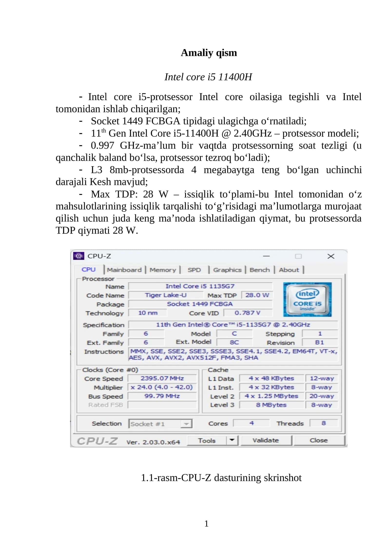 Intel core i5 11400H
