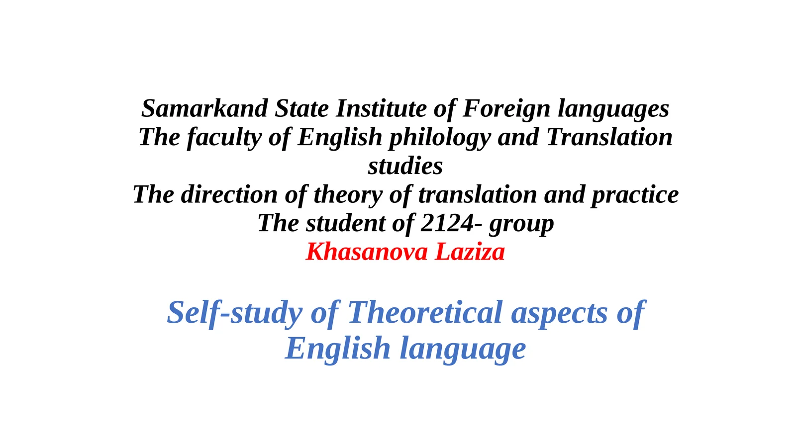 Theoretical aspects of English language: Metaphor and metonymy