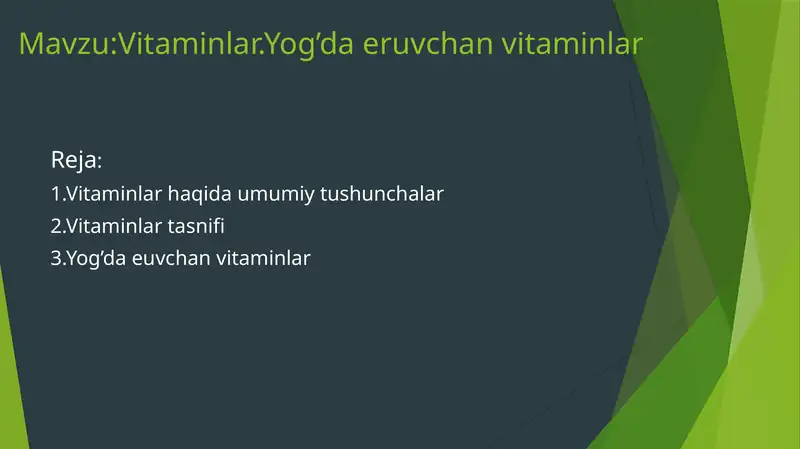 Yog'da eruvchan vitaminlar