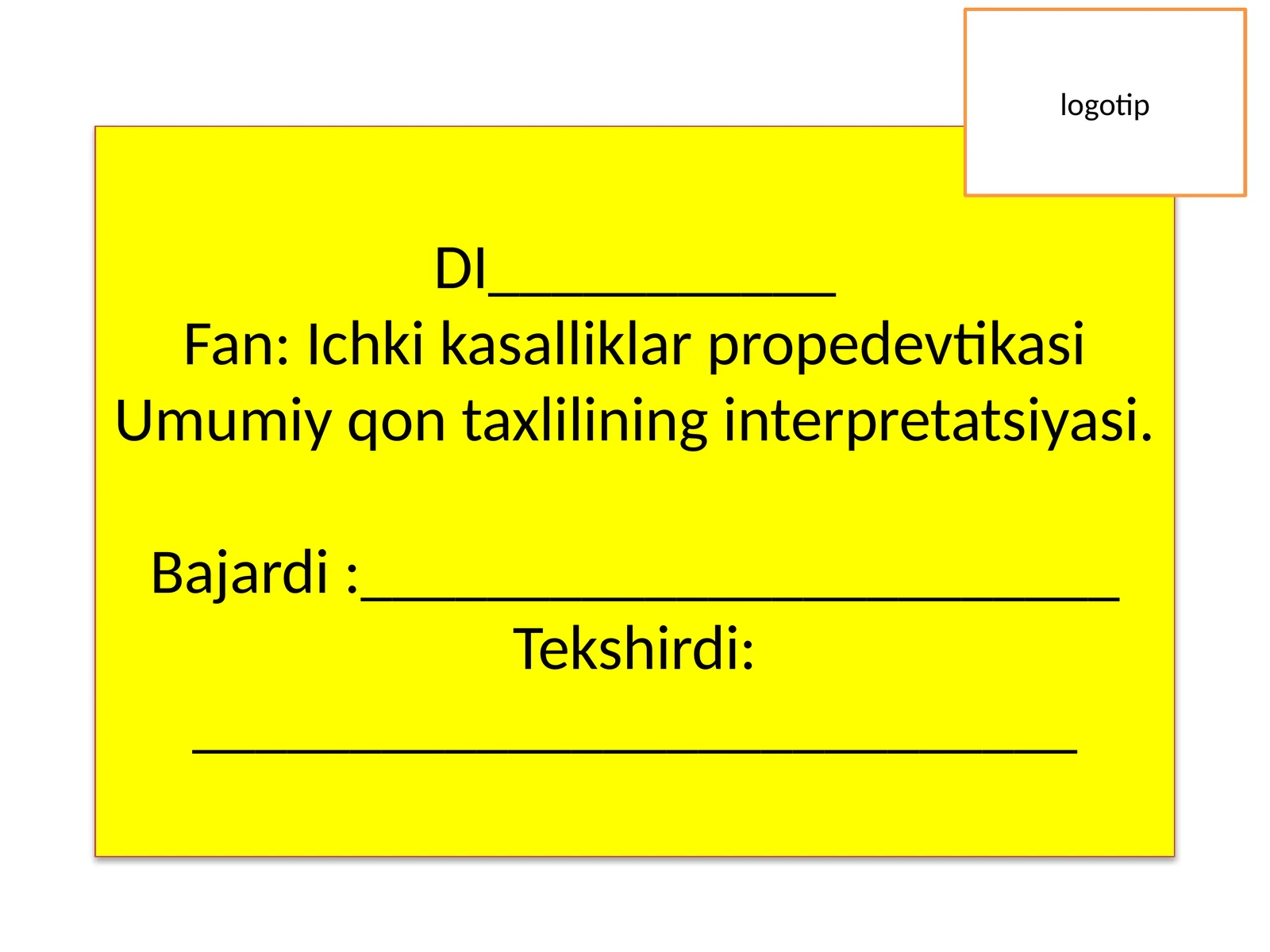 Umumiy qon tahlili propedevtikasi