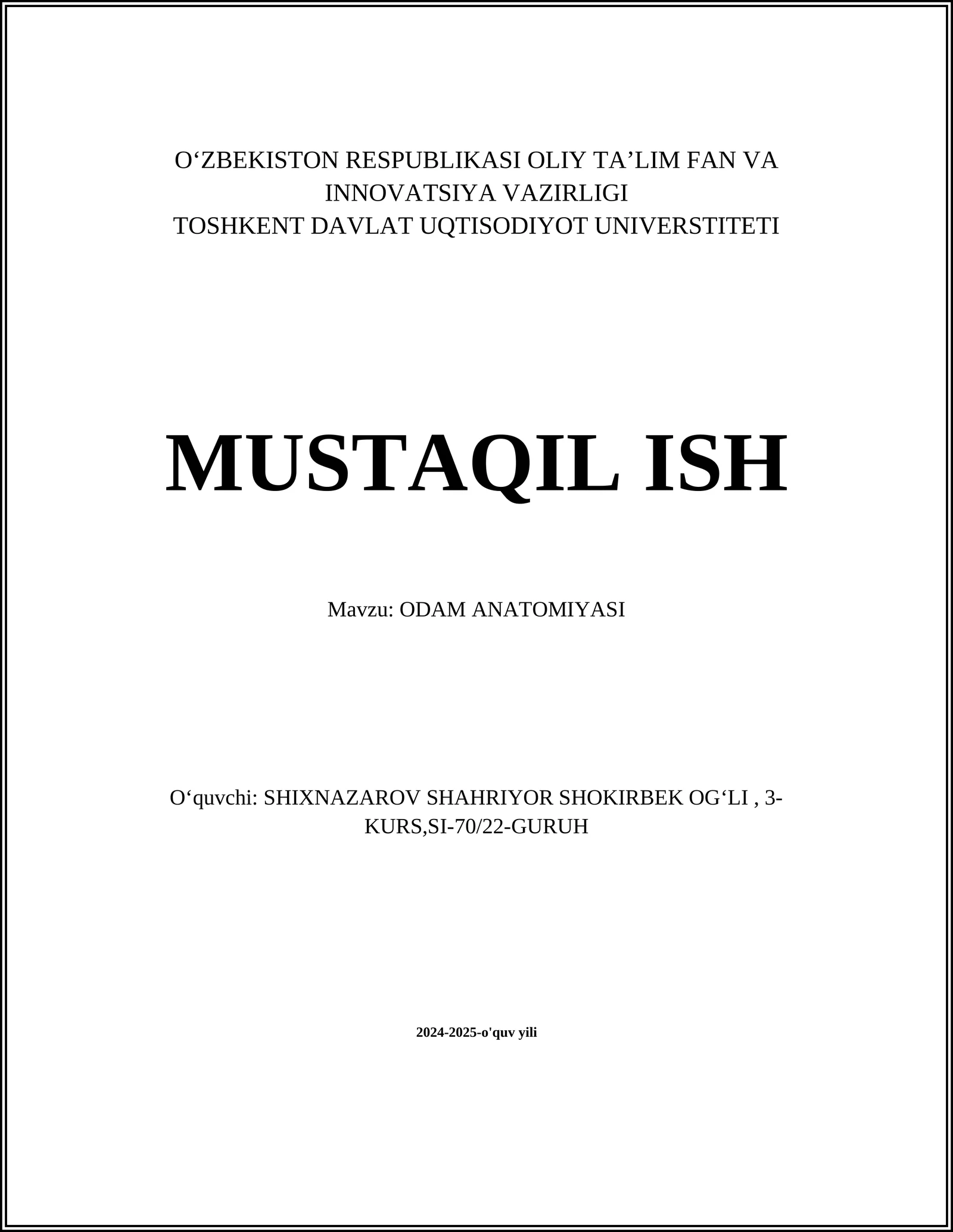 ODAM ANATOMIYASI