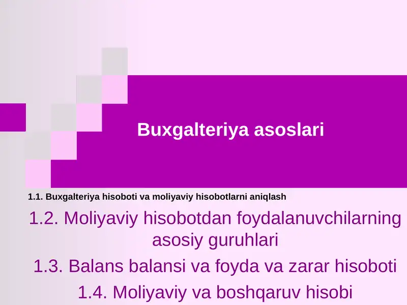 Buxgalteriya asoslari