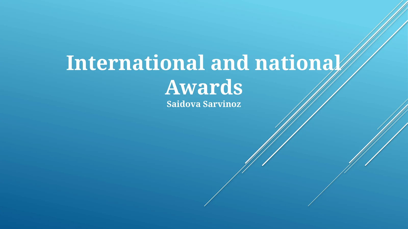 International and national Awards