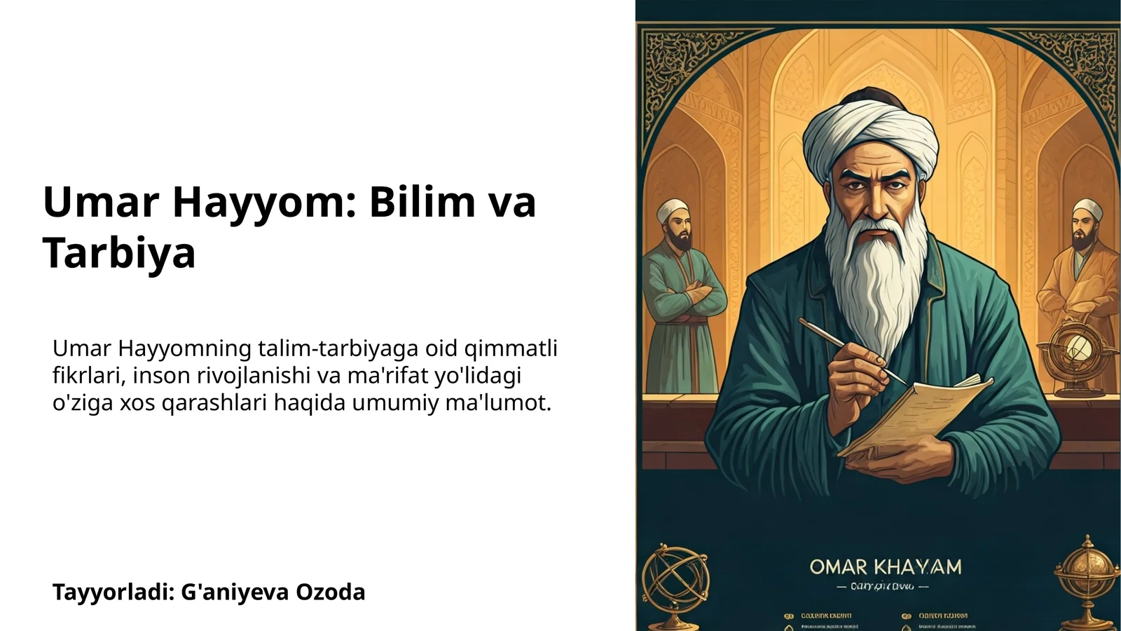 Umar Hayyom: Bilim va Tarbiya
