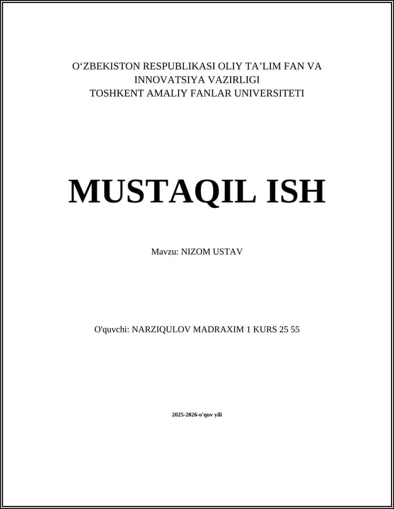 NIZOM USTAV