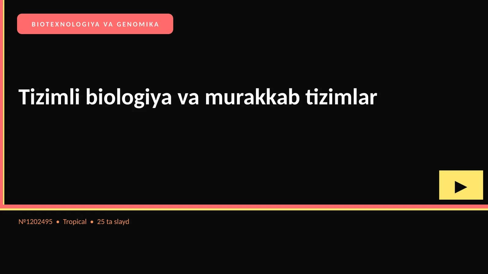 BIOTEXNOLOGIYA VA GENOMIKA