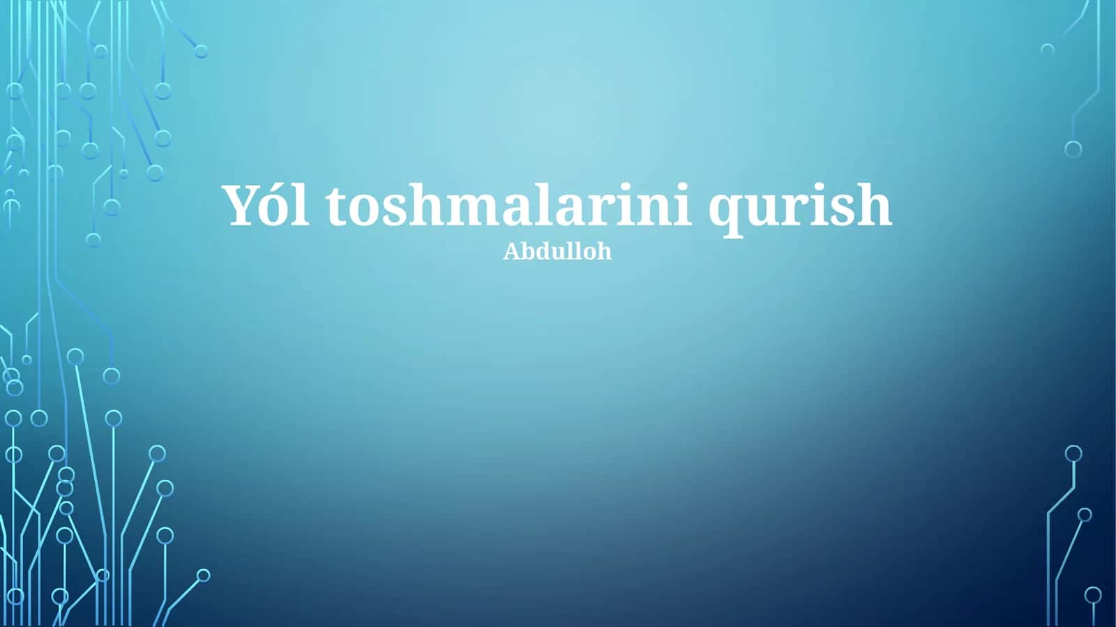 Yol toshmalarini qurish