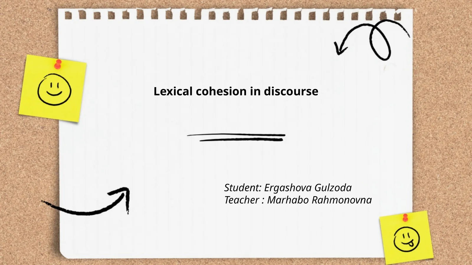 Lexical cohesion in discourse