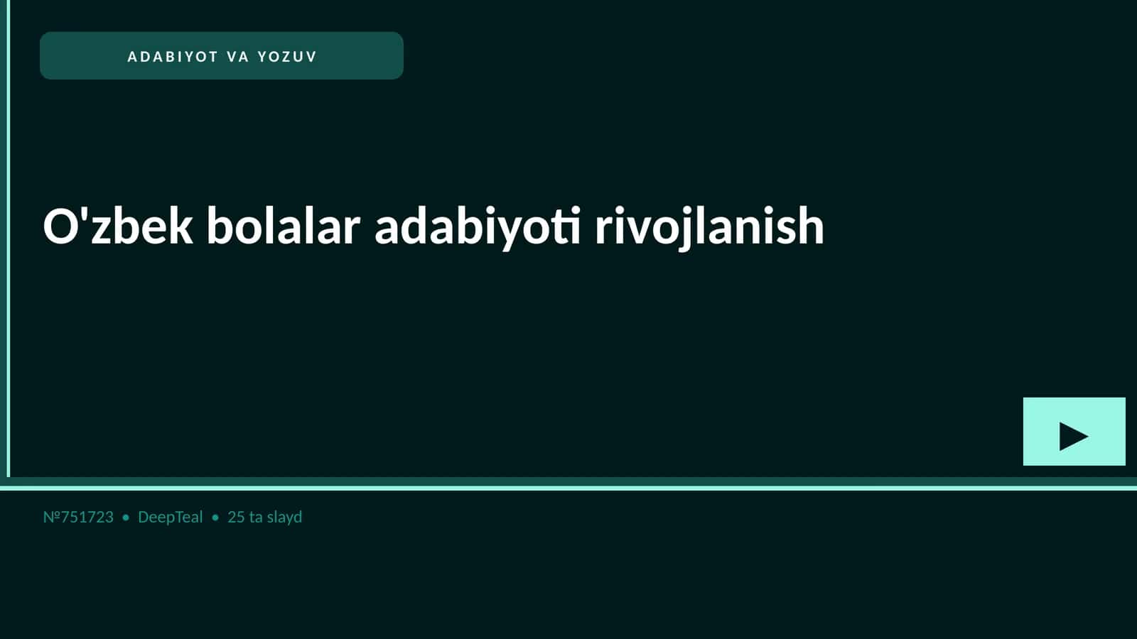O'zbek bolalar adabiyoti rivojlanish