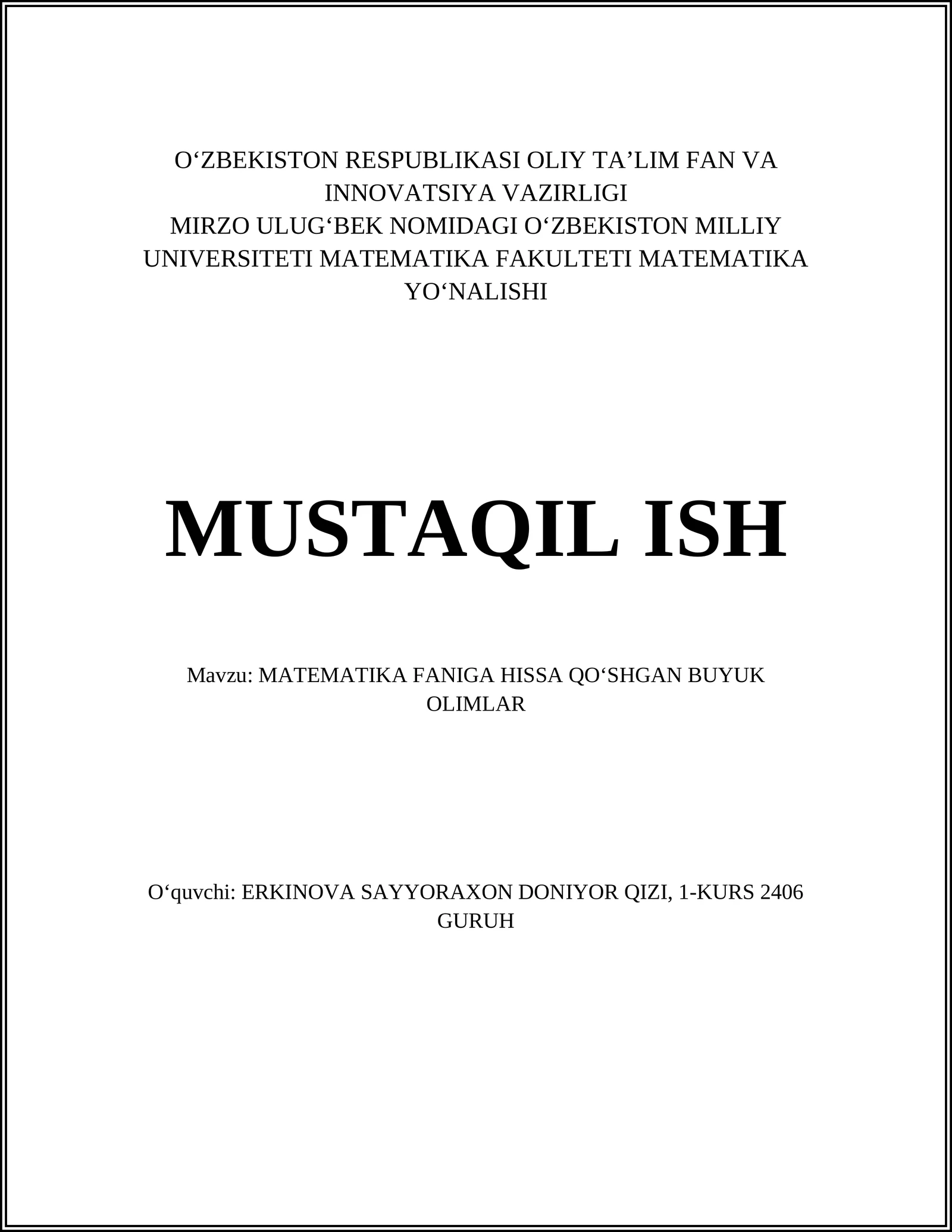 ARXIMED, MUAMMOSI, HISOB