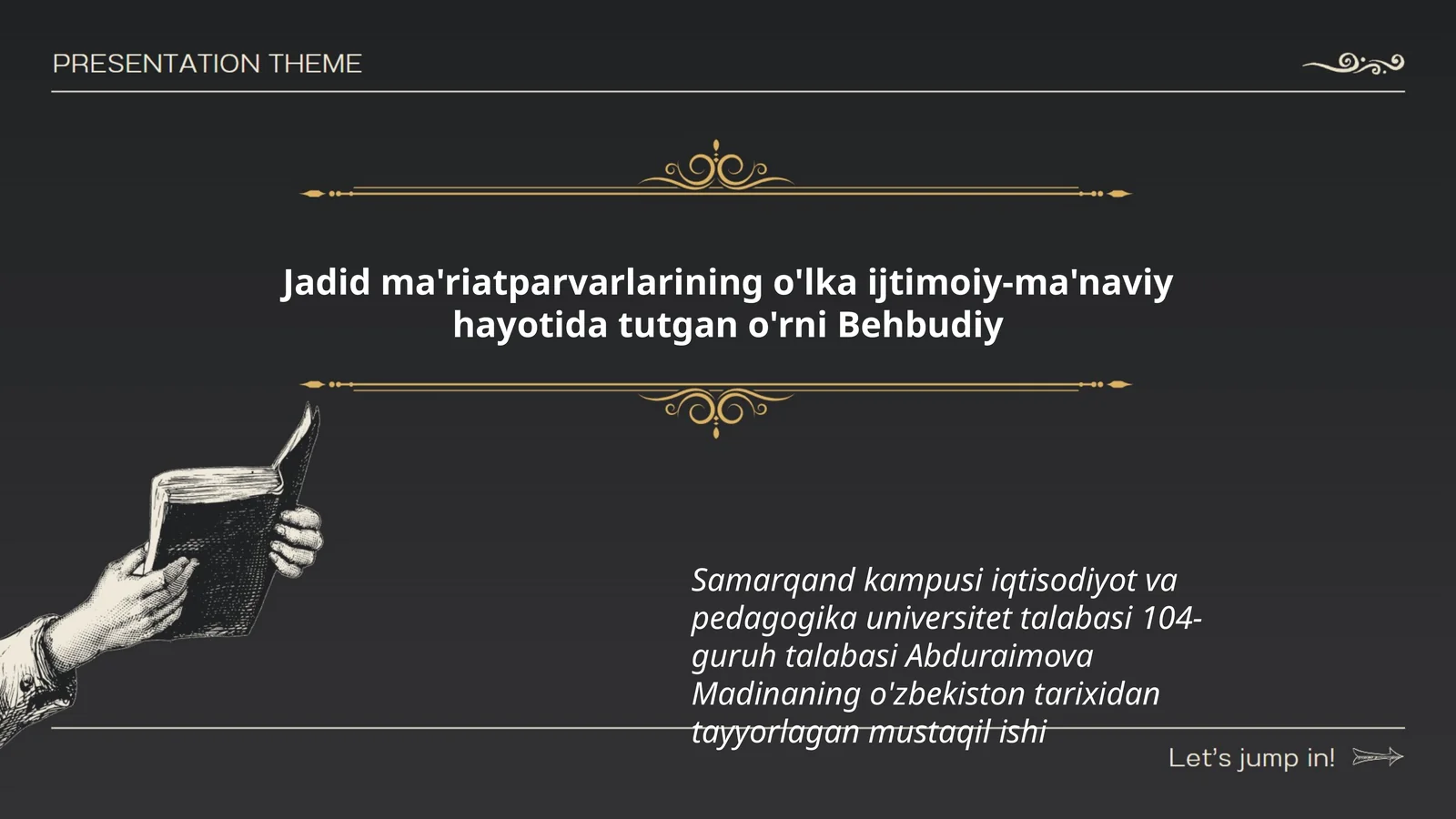 Samarqand kampusi iqtisodiyot va pedagogika universitet talabasi 104-guruh talabasi Abduraimova Madinaning o'zbekiston tarixidan tayyorlagan mustaqil ishi