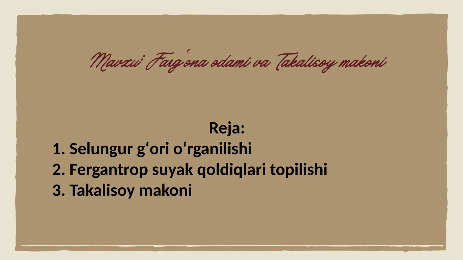 Farg'ona odami va Takalisoy makoni