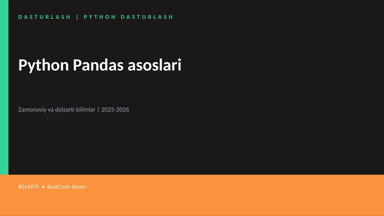 Python Pandas asoslari