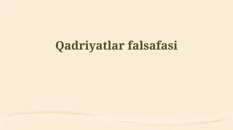 Qadriyatlar falsafasi