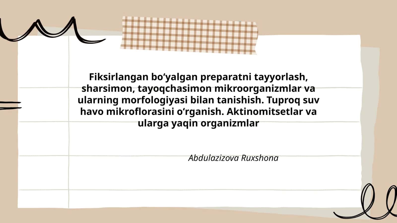 Fiksirlangan boʻyalgan preparatni tayyorlash
