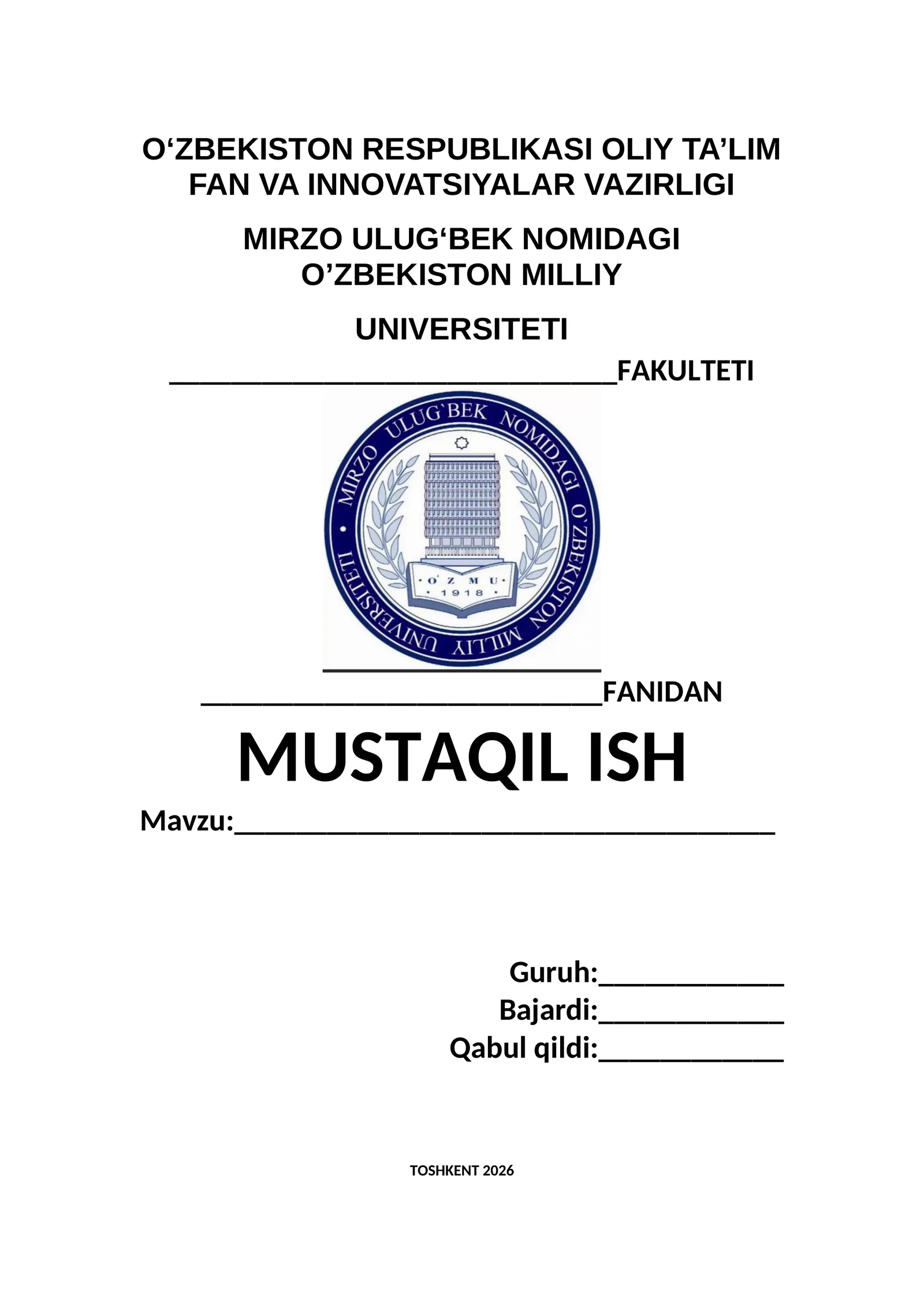 MUSTAQIL ISH yuzi